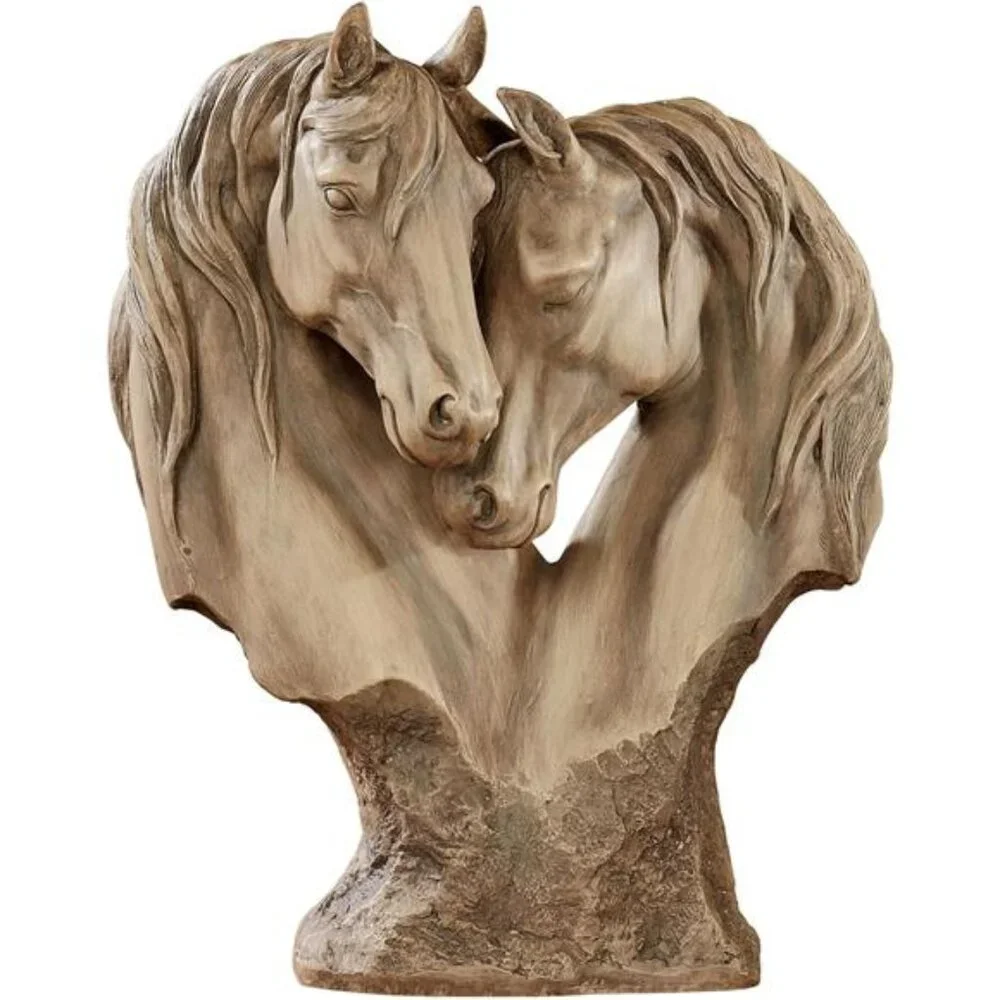 Touch of Class Loving Horses Table Sculpture Tan - Light Brown - Made of Resin